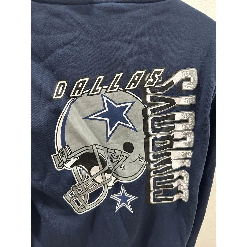 NFL Ultra Game Dallas Cowboys Mens Navy Blue Full Zip Hoodie Sweatshirt NEW - Picture 6 of 13